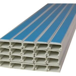 Canaleta De Pvc Adherible 20 Pzas. De 1m 1cm X 2cm (10x20) Blanco