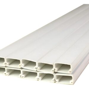 Canaleta De Pvc Para Cable 10 Pzas. 1cm X 2cm X 1m (10x20) Blanco