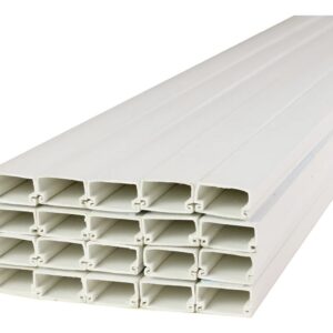 Canaleta De Pvc Sin Adhesivo 20 Piezas, 50cm X 2cm X 1cm Blanco